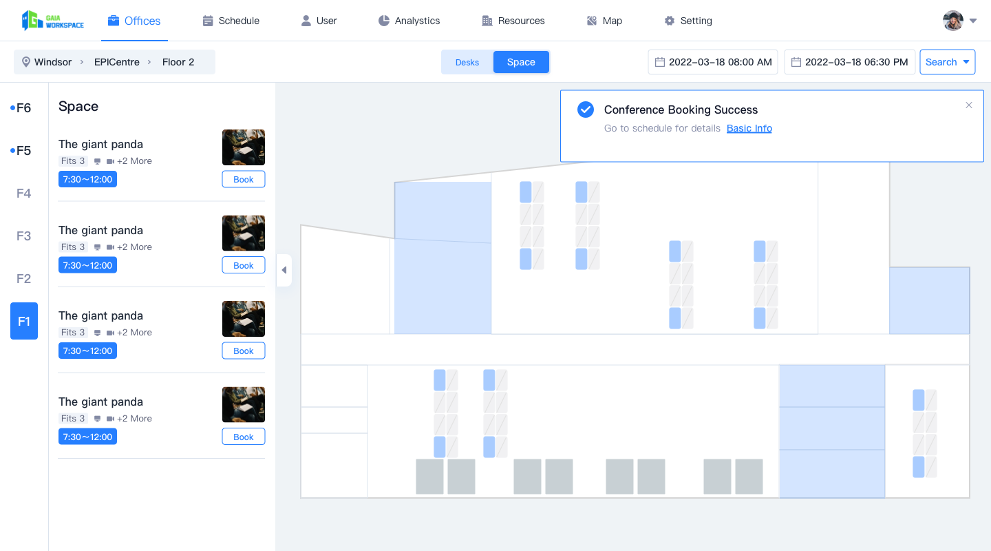 screenshot of Gaia Workspace